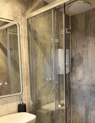 Bothy Bathroom, power rainfall shower