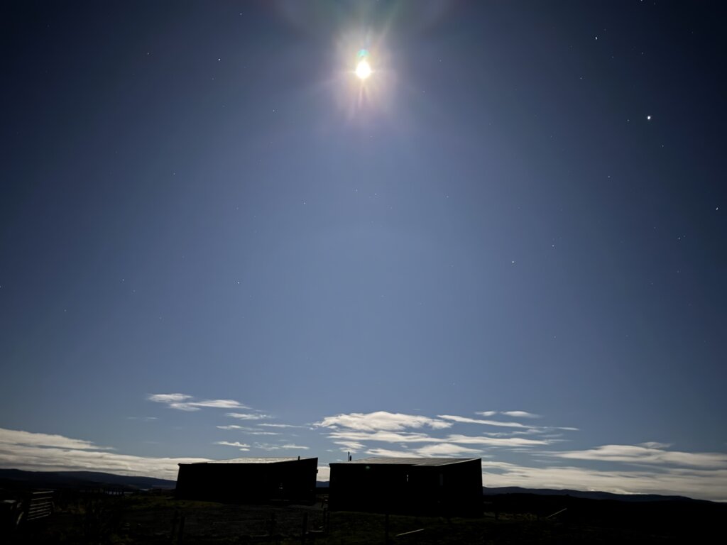 snow moon over the bothies