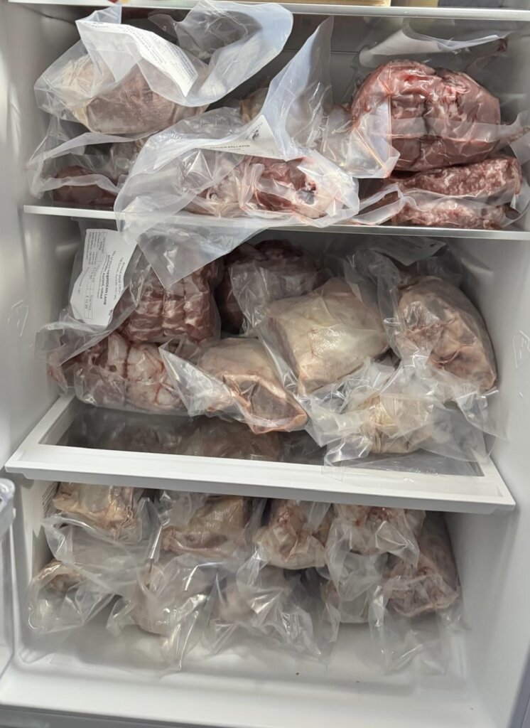 lamb meat takes over the fridge